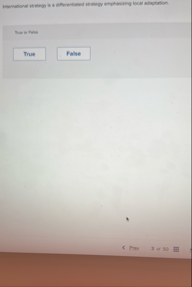 International strategy is a differentiated