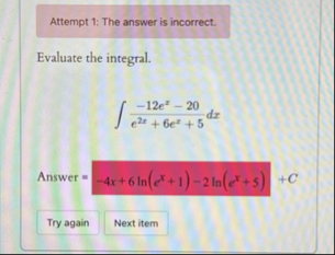 Attempt 1 : The answer is incorrect. Evaluate the