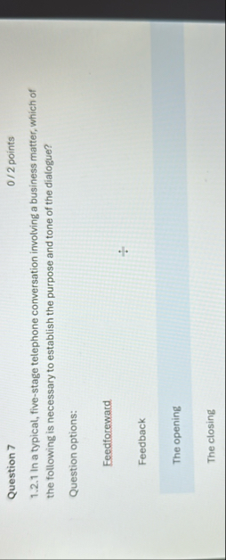 Question 7 0 2 points 1 . 2 . 1 In a typical,