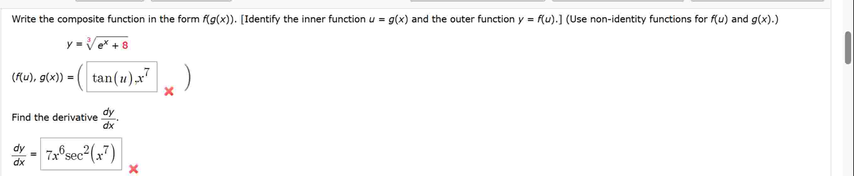 Write the composite function i n the form f ( g (