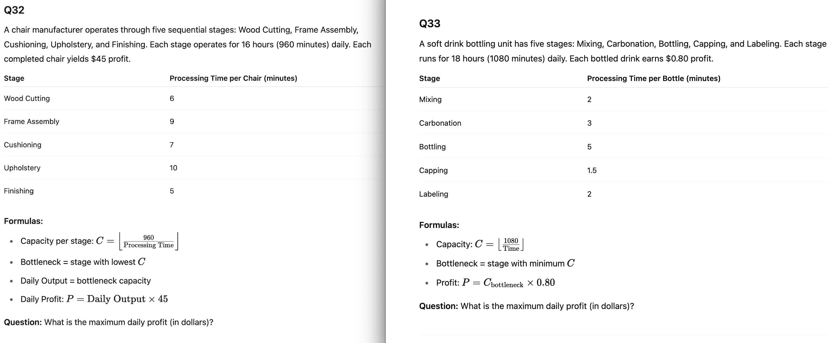 Questions in operations management ( Show all