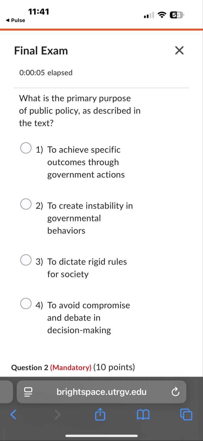 1 1 : 4 1 5 Pulse Final Exam 0 : 0 0 : 0 5