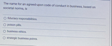 The name for an agreed - upon code of conduct in