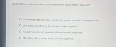 Which statement best describes the concentration