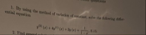 By using the method of variatlon of constant,