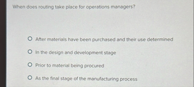 When does routing take place for operations