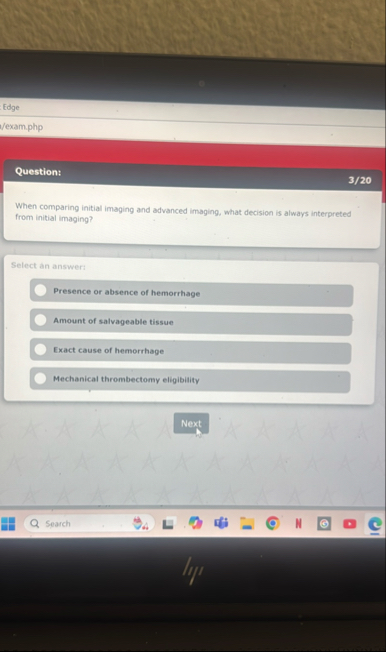 Edge / exam . php Question: 3 / 2 0 When