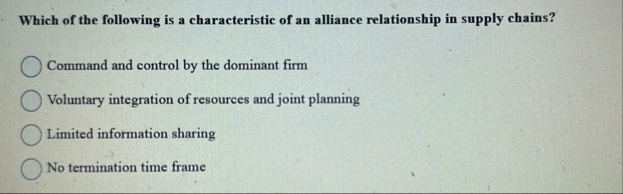 Which of the following is a characteristic of an