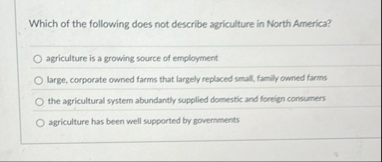 Which of the following does not describe