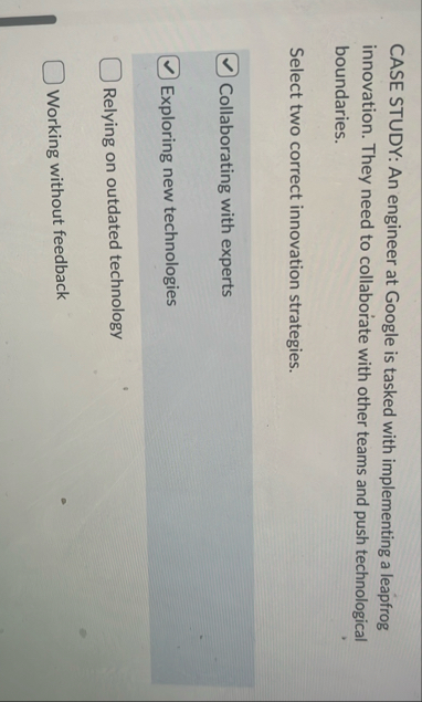 CASE STUDY: An engineer at Google is tasked with