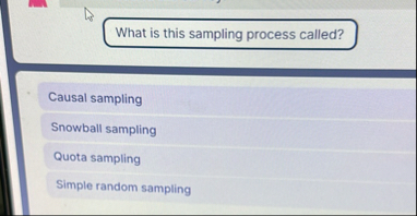 What is this sampling process called? Causal