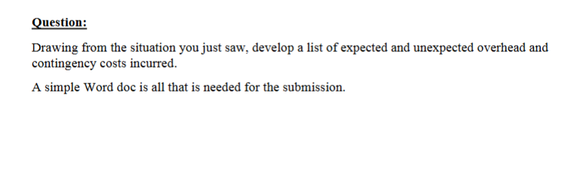 Question: Drawing from the situation you just