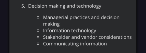 Decision making and technology Managerial
