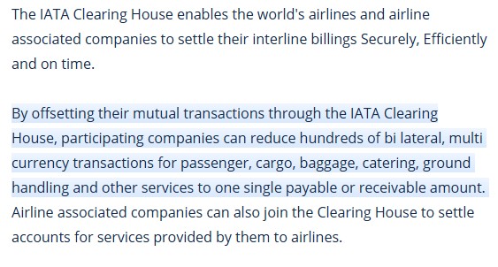 Explain the function of the IATA Clearing House