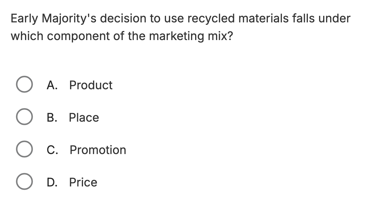 Early Majority's decision to use recycled