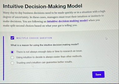 Intuitive Decision - Making Model Many day - to -