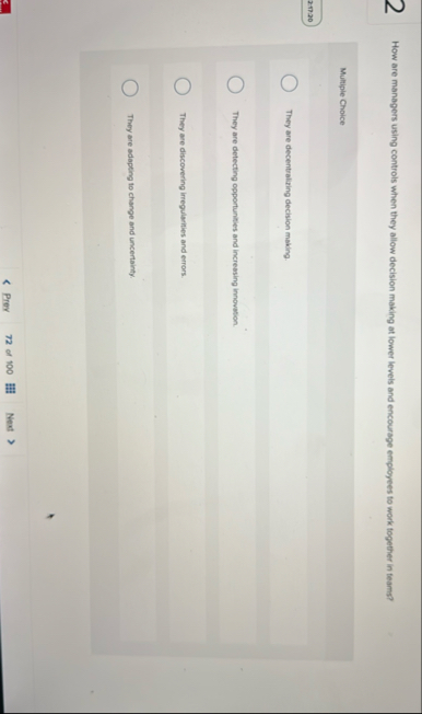 2 How are managers using controls when they allow