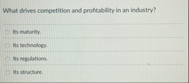 What drives competition and profitability in an