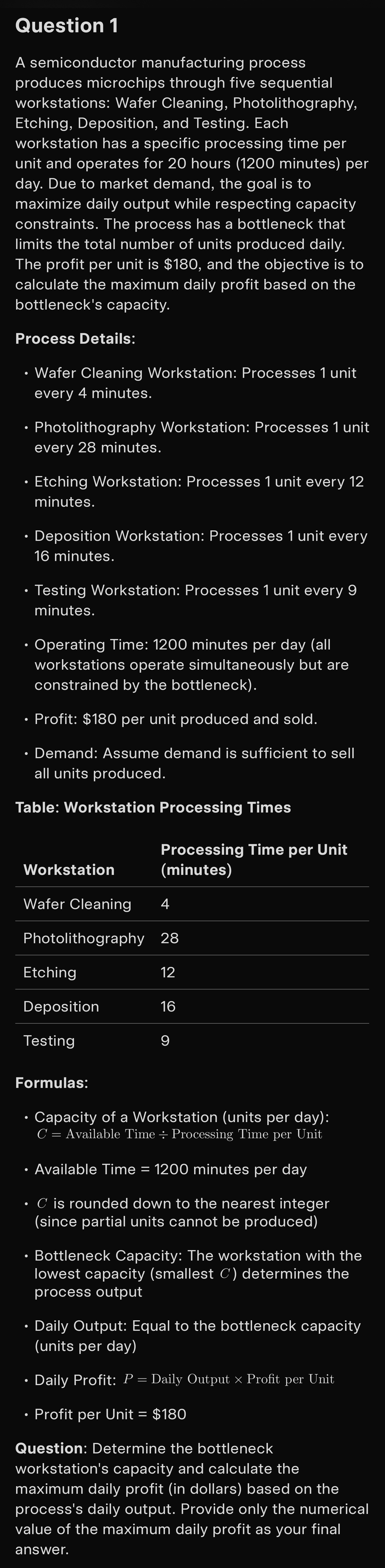 Operations Management Approach to Calculating