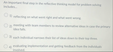 An important final step in the reflective