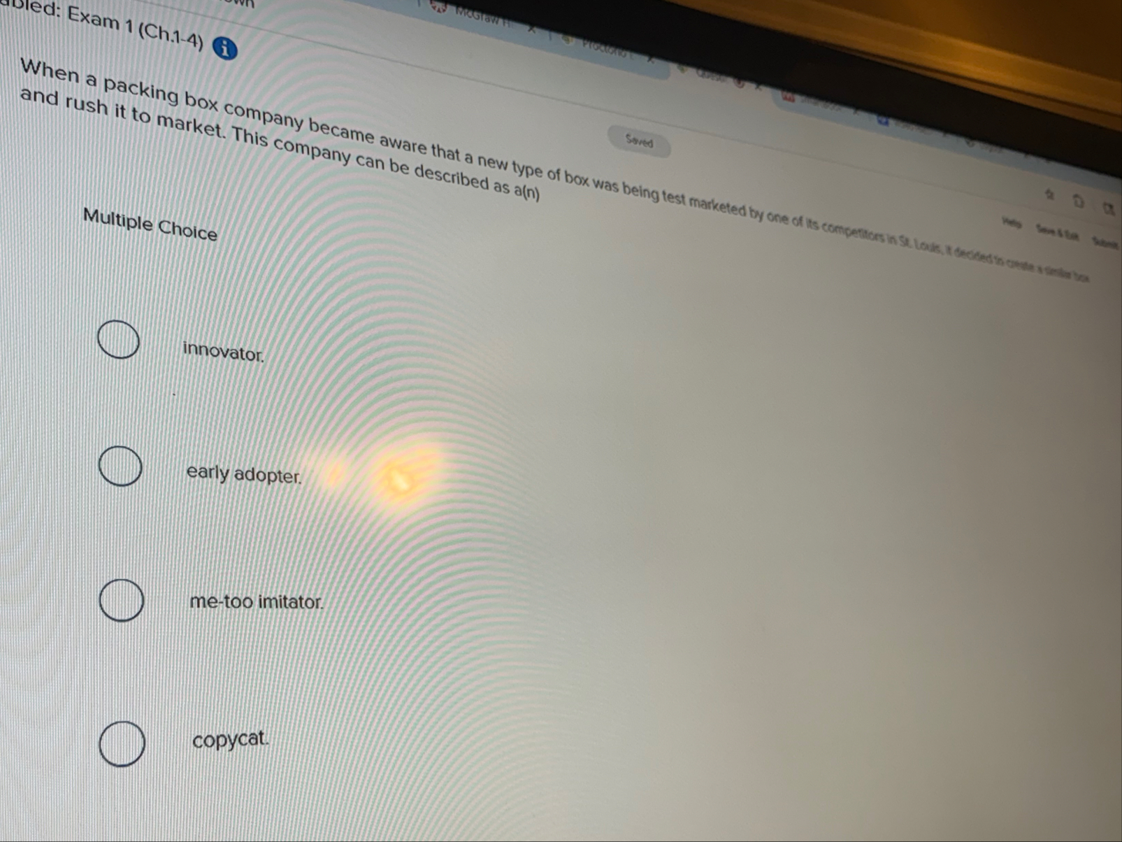 abled: Exam 1 ( Ch . 1 - 4 ) ( i ) When a packing