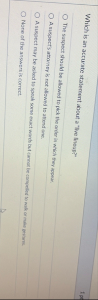 Which is an accurate statement about a "live