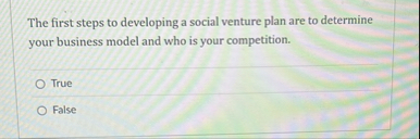 The first steps to developing a social venture