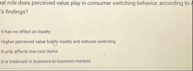 at role does perceived value play in consumer