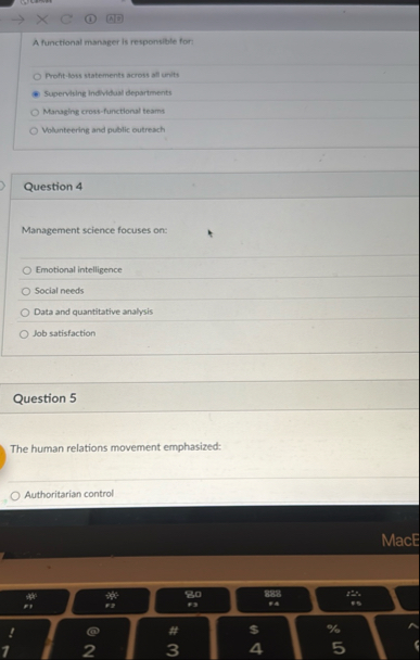 A functional manager is responsible for: Profit -