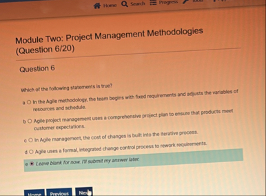 Home Senach Progress Module Two: Project