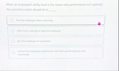 When an employee's ability level is the reason