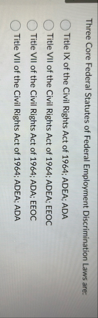 Three Core Federal Statutes of Federal Employment