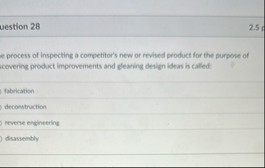 uestion 2 8 2 . 5 e process of inspecting a
