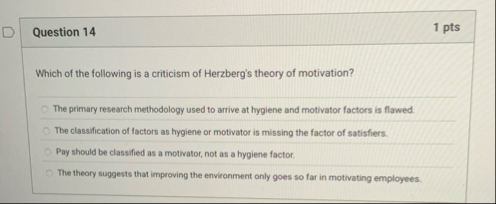 Question 1 4 1 pts Which of the following is a