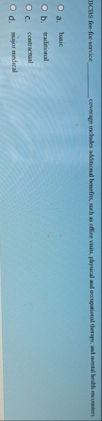 BCBS fee - for - service coverage includes