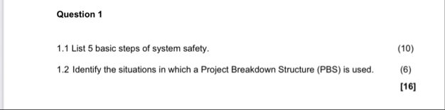 Question 1 1 . 1 List 5 basic steps of system