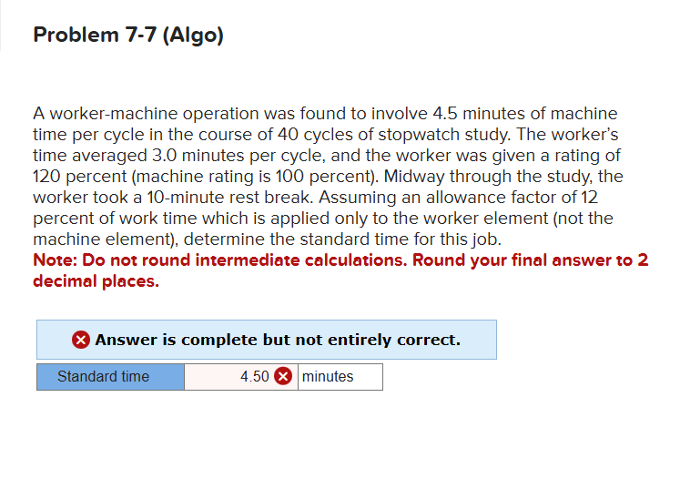 Problem 7 - 7 ( Algo ) A worker - machine