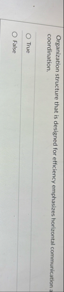 Organization structure that is designed for