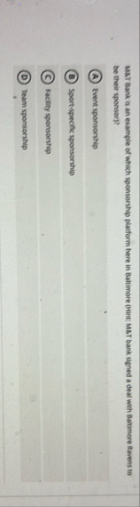 MAT Bank is an example of which sponsorship