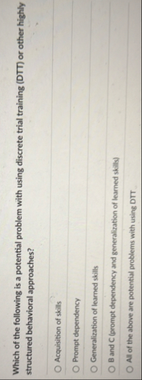 Which of the following is a potential problem