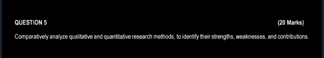 QUESTION 5 ( 2 0 Marks ) Comparatively analyze