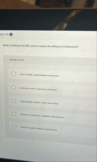 ters 1 - 5 ) ( i ) What constitutes the 4 Rs used