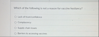 Which of the following is not a reason for