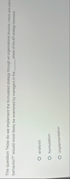 The question "How do we implement the formulated