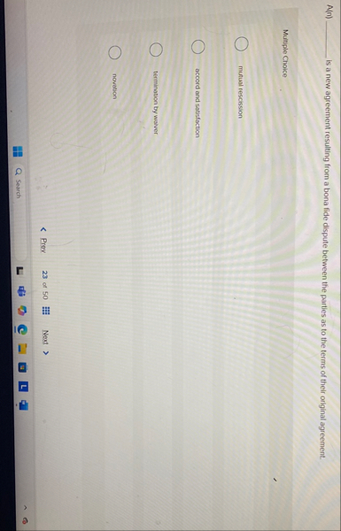 A ( n ) is a new agreement resulting from a bona