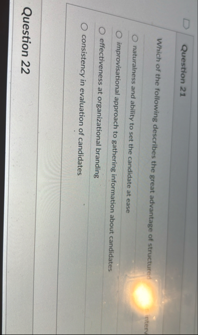 Question 2 1 Which of the following describes the