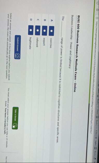 BUSI 6 0 0 Business Research Methods Exam -