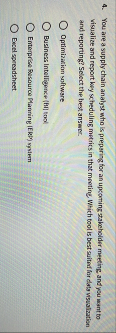 You are a supply chain analyst who is preparing