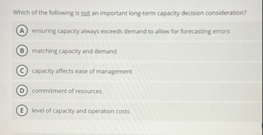 Which of the following is not an important long -