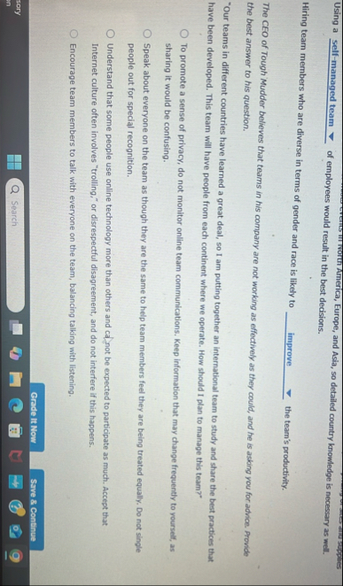 Using a self - managed team - of employees would